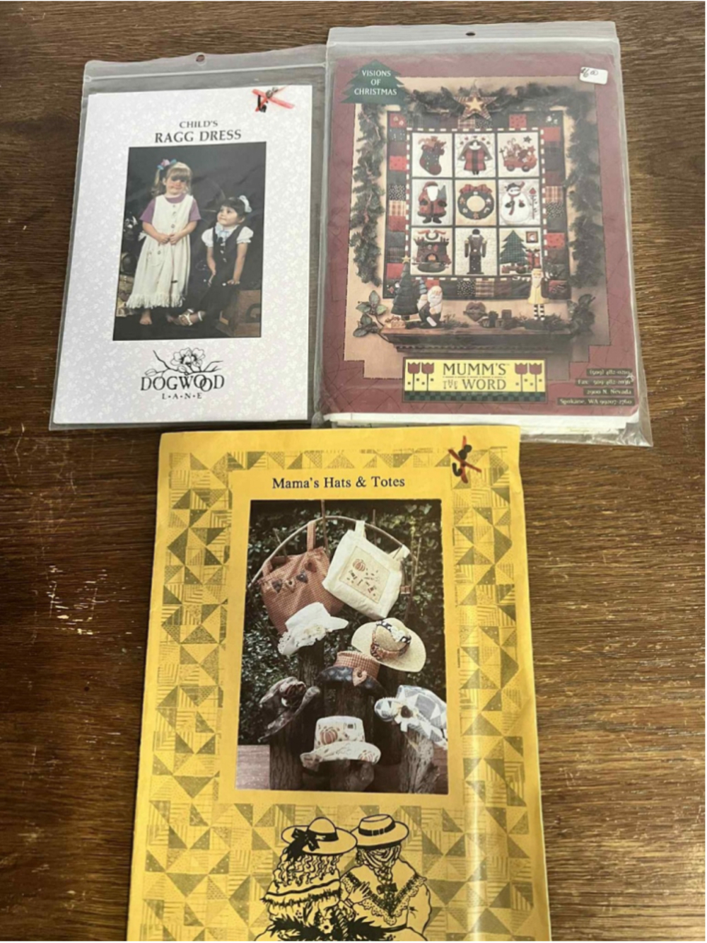 Lot of 3 Vintage Sewing Patterns Dogwood Lane Ragg Dress Mumms the Word UNUSED